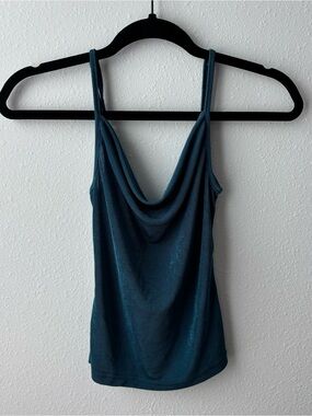 SHEIN Teal Draped Cowl Neck Camisole